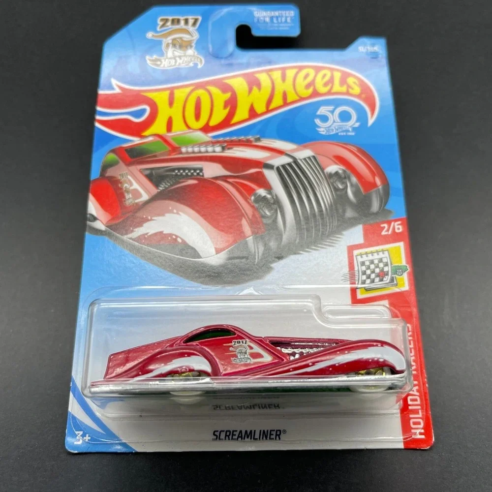 Hot Wheels‎ 2017 Holiday Racers Series Screamliner Car Red Diecast 1/64 Scale